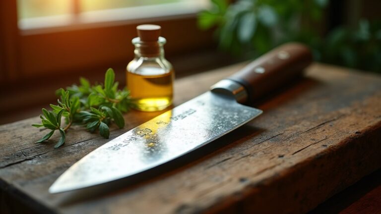 knife maintenance with oil